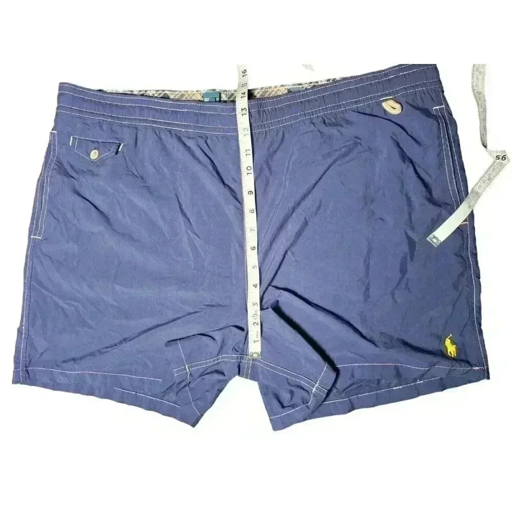 Vintage Polo Ralph Lauren Swim Trunks Mens XXL Navy Blue Bathing Suit Shorts - Picture 6 of 10